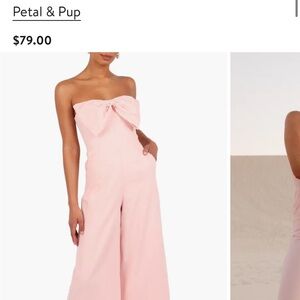 Pink Petal and Pup romper with pockets and cute bow new